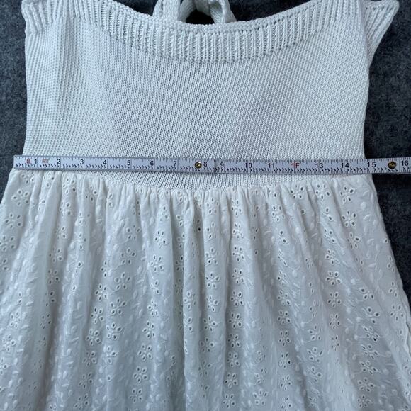 ASOS Design Dress 6 White Eyelet Babydoll Crochet Feminine Romantic Summery - Picture 6 of 8